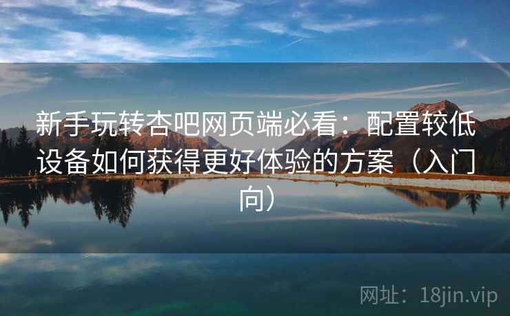 新手玩转杏吧网页端必看：配置较低设备如何获得更好体验的方案（入门向）